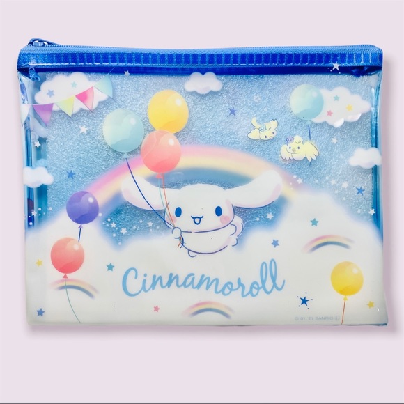 🌈 。。・ Cinnamoroll Light Blue Glitter Zipper Bag - Picture 5 of 5